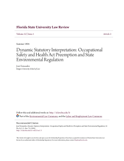 Dynamic Statutory Interpretation: Occupational Safety and Health