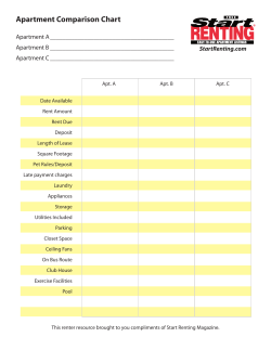 Apartment Comparison Chart