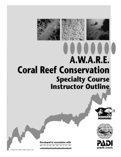 AWARE Coral Reef Conservation Specialty Course Instructor Outline