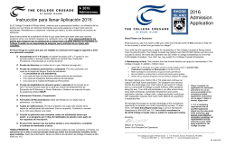 2016 Admission Application