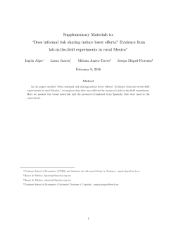 Supplementary Materials to: &ldquo;Does informal risk sharing induce