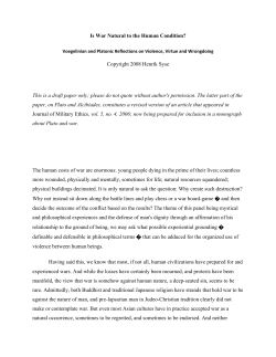 Is War Natural to the Human Condition?