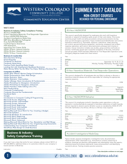 summer 2017 catalog - Colorado Mesa University