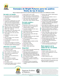 Consejos de Bright Futures para los padres Visita de los 9 meses