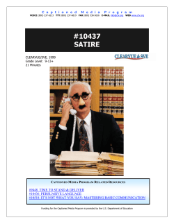 SATIRE - The Described and Captioned Media Program