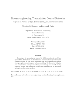 Reverse-engineering Transcription Control Networks
