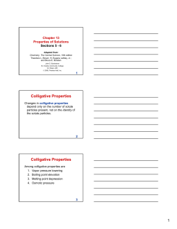 Colligative Properties Colligative Properties - Oxford