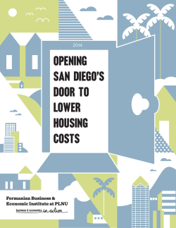 OPENING SAN DIEGO`S DOOR TO LOWER HOUSING COSTS