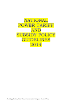 National Power Tariff and Subsidy Policy Guidelines 2014