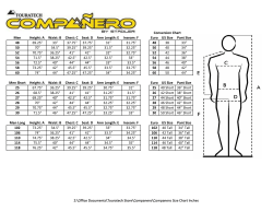 Companero Size Chart Inches - Touratech-USA