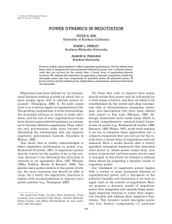 power dynamics in negotiation - University of Southern California