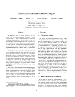 Zmail : Zero-Sum Free Market Control of Spam