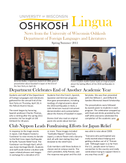 Spring 2011 Newsletter - University of Wisconsin Oshkosh