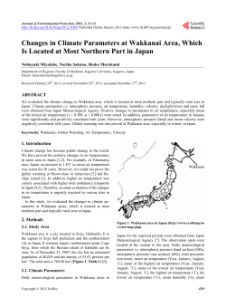 Changes in Climate Parameters at Wakkanai Area, Which is