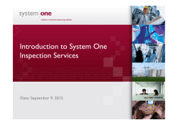 Introduction to System One Inspection Services