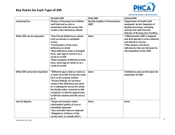 Key Points for Each Type of IDR