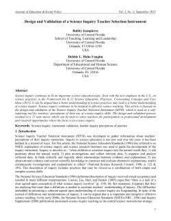 Design and Validation of a Science Inquiry Teacher Selection