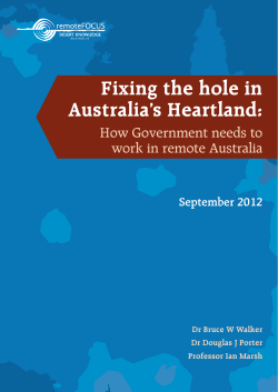 Fixing the hole in Australia`s Heartland