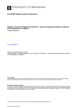 The system of negation in standard English - UvA-DARE