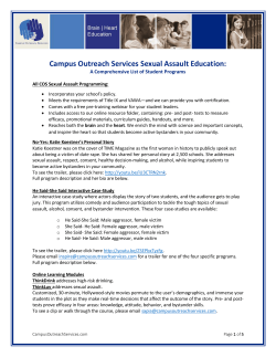 Campus Outreach Services Sexual Assault Education: