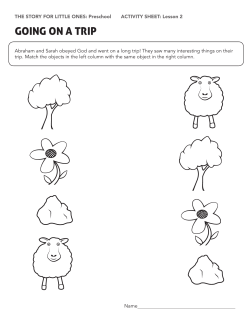 THE STORY FOR LITTLE ONES: Preschool ACTIVITY SHEET