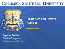 Plagiarism and How to Avoid It