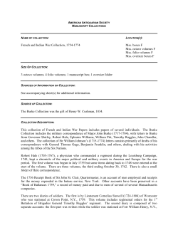 French and Indian War Collection, 1754