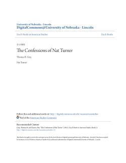 The Confessions of Nat Turner - DigitalCommons@University of