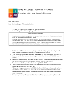 Hunter S. Thompson Letter Discussion