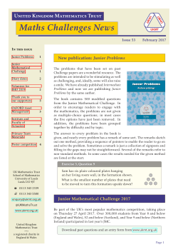 Newsletter 53 - Feb 2017  - United Kingdom Mathematics Trust