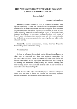 The phenomenology of space in romance languages development