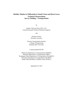 Mobility Mindset of Millennials in Small Urban and Rural Areas