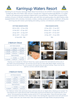 Rates Sheet - Karrinyup Waters Resort