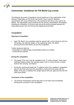 Ceremonies: Guidelines for FIS World Cup events - FIS-Ski