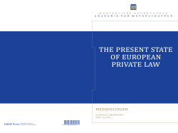 The Present State of European Private Law
