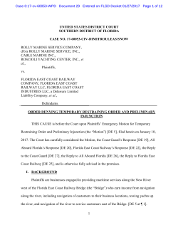 Order Denying Temporary Restraining Order and Preliminary