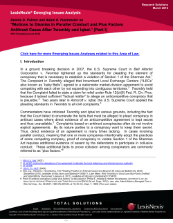 "Motions to Dismiss in Parallel Conduct and Plus Factors