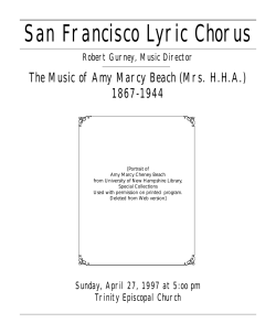 Program - San Francisco Lyric Chorus