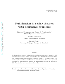 Nullification in scalar theories with derivative couplings