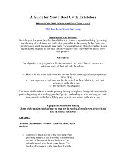 A Guide For Youth Beef Cattle Exhibitors