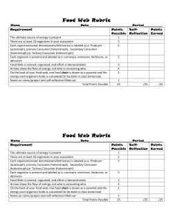 Food Web Rubric Food Web Rubric