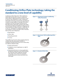 Technical Note: Conditioning Orifice Plate technology