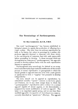The Terminology of Parthenogenesis.