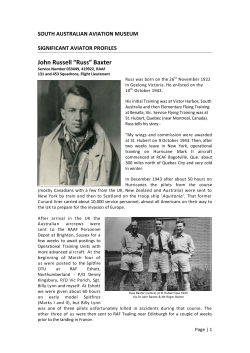 John Russell &ldquo;Russ&rdquo; Baxter - South Australian Aviation Museum