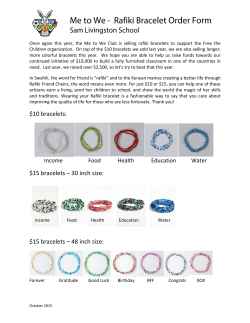 Me to We Rafiki Bracelet Order Form