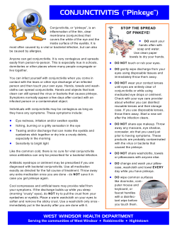 CONJUNCTIVITIS (&ldquo;Pinkeye&rdquo;)