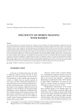 SPECIFICITY OF SPORTS TRAINING WITH WOMEN
