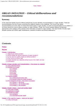 ORGAN DONATION &ndash; Ethical deliberations and