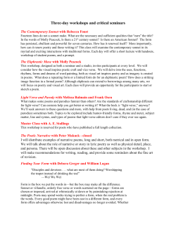 Three-day workshops and critical seminars