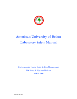 American University of Beirut laboratory safety manual